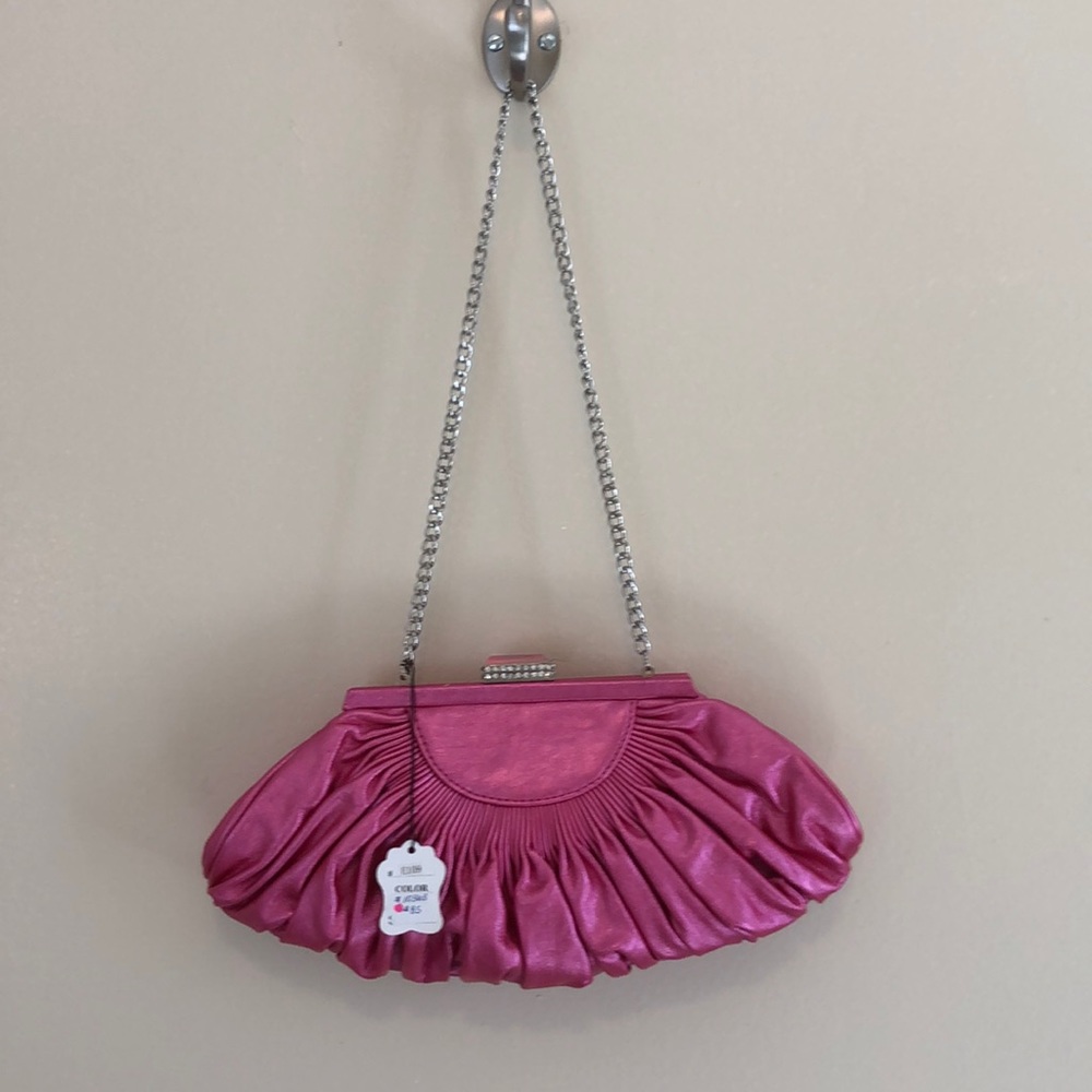 BNWT Lovely NY pink handbag clutch